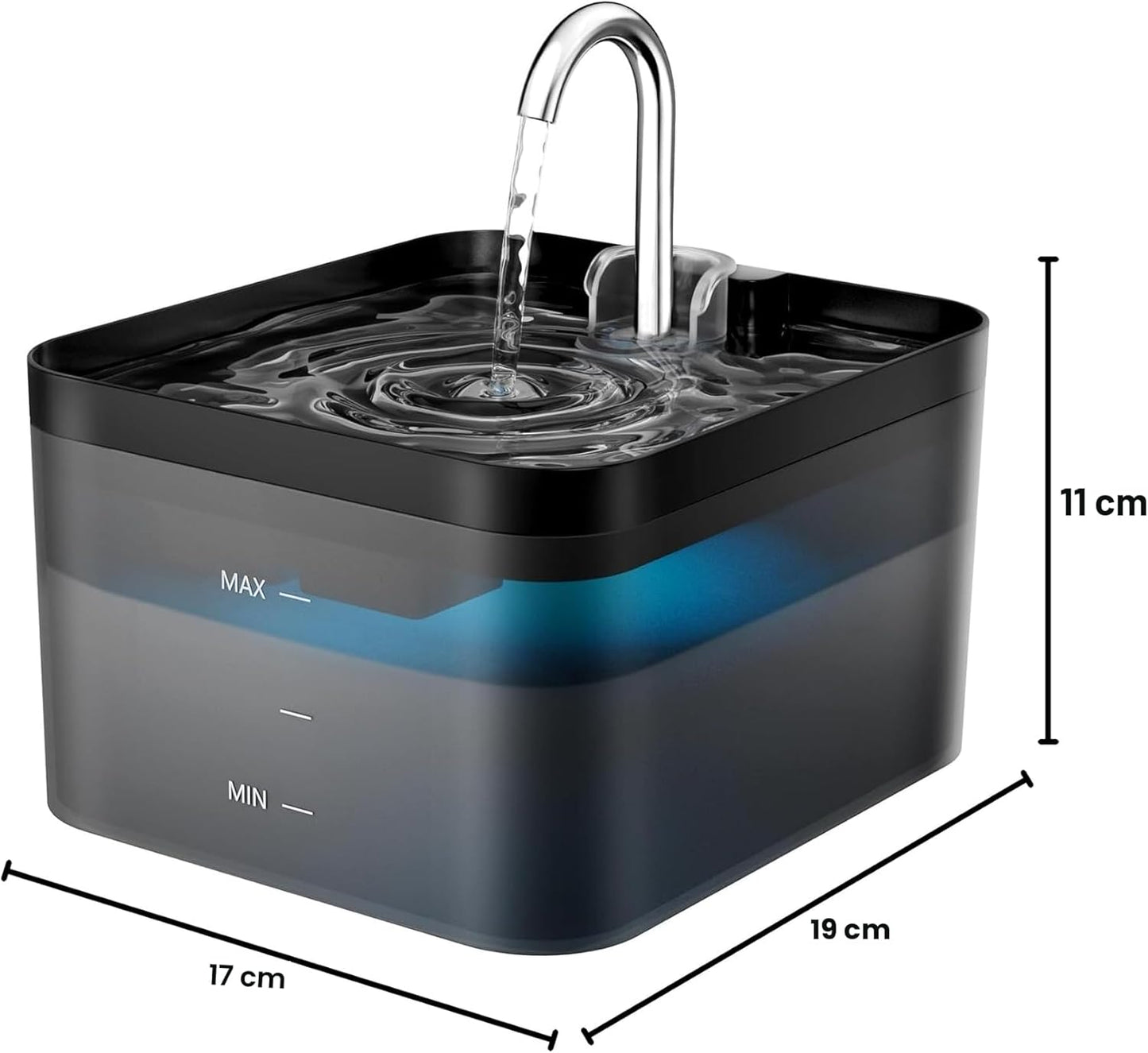 Fuente Para Gatos, 2,2L Bebedero Gatos, Súper Silenciosa, Fácil De Limpiar, Fuente De Agua Para Perros Con LED Y Filtro De Carbón Activado, Dos Patrones De Flujo De Agua