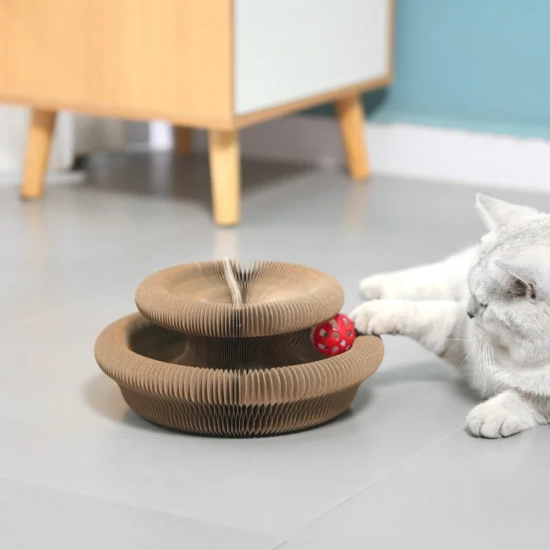 Durable Cat Toy Cat Accordion Magic Organ Cat Scratching Board Cat Toy Ball Scratch Pad Cat Scratcher Kitty Kurlz