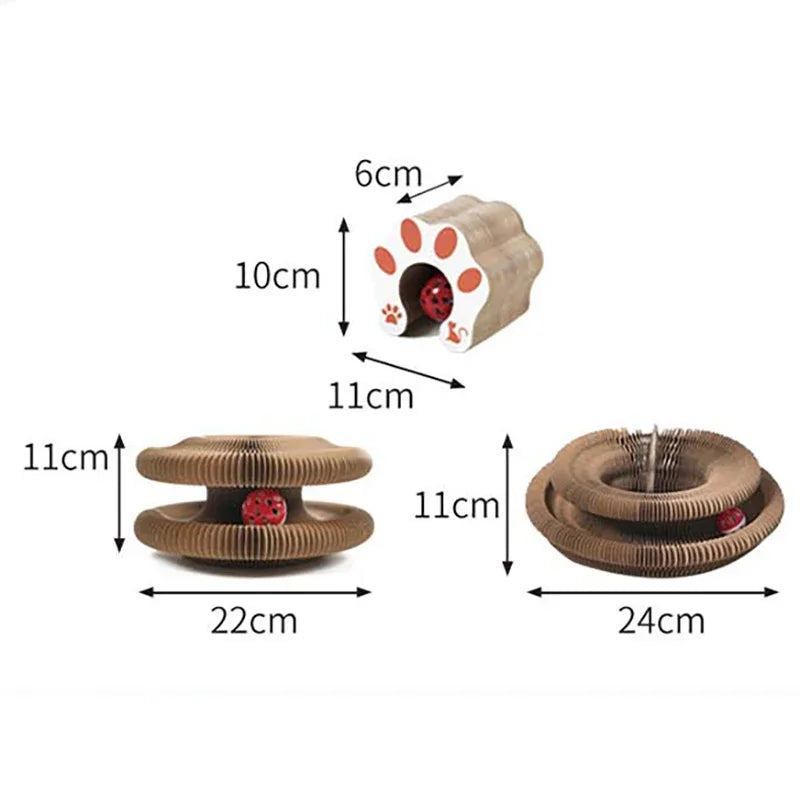 Durable Cat Toy Cat Accordion Magic Organ Cat Scratching Board Cat Toy Ball Scratch Pad Cat Scratcher Kitty Kurlz