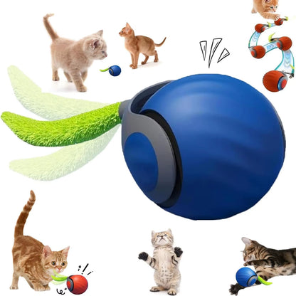 Newspeedy Tail 2.0 Cat Toy, Speedy Tail Cat Toy, Interactive Cat Ball Toy, Smart Cat Toys Ball, Two Speed Adjustment, with Tail