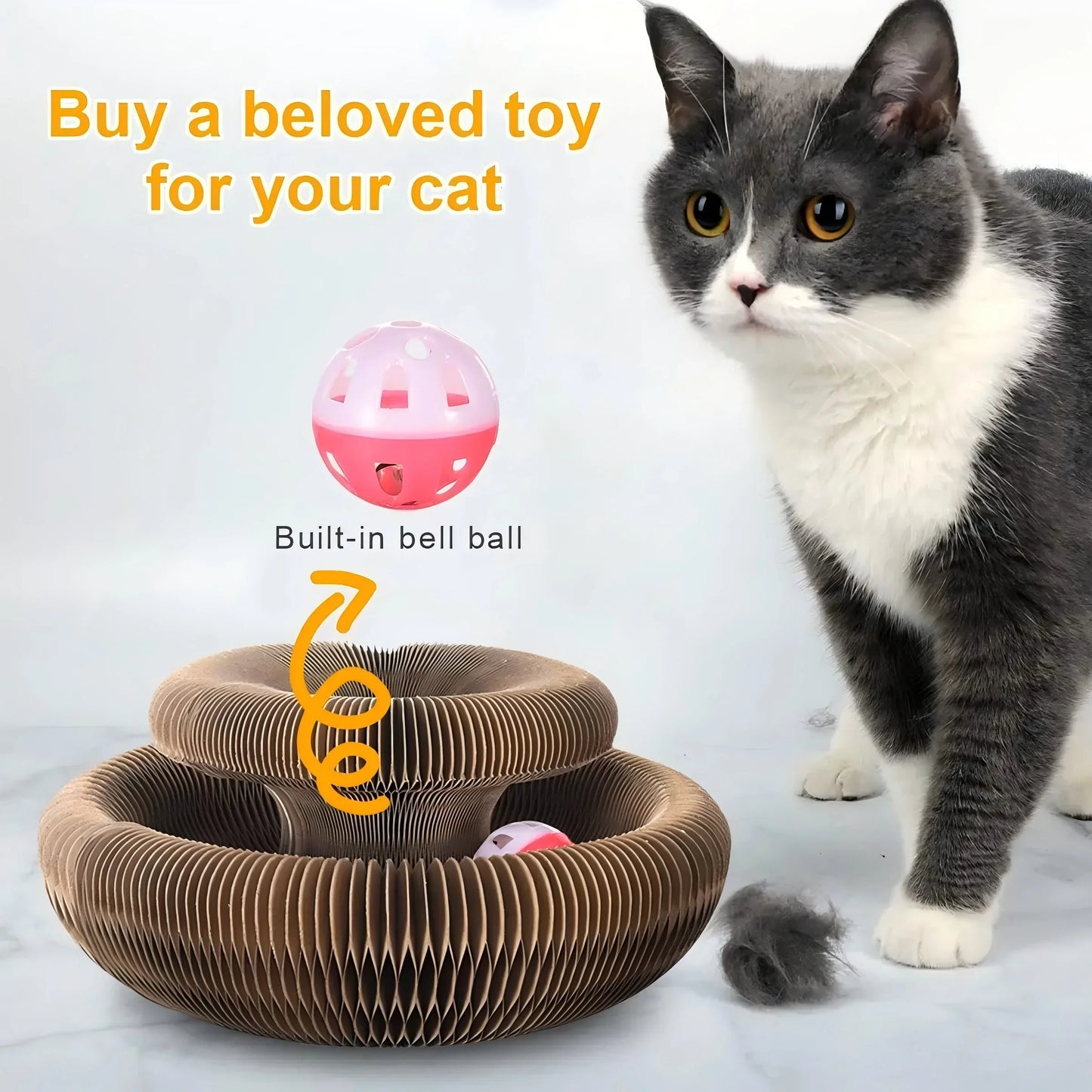 Durable Cat Toy Cat Accordion Magic Organ Cat Scratching Board Cat Toy Ball Scratch Pad Cat Scratcher Kitty Kurlz